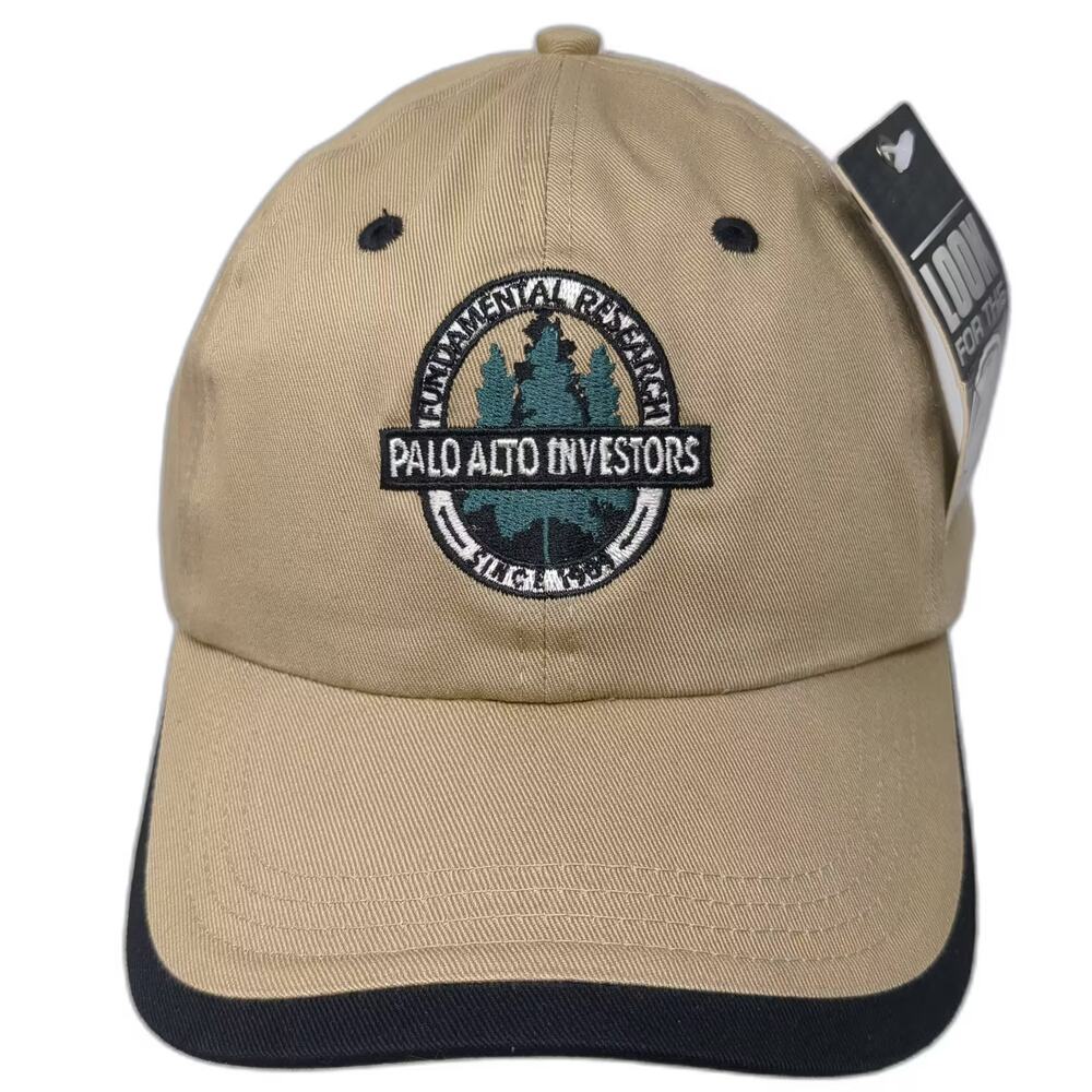 Ahead Authentics Baseball Cap Beige Black Palo Alto Investors Slideback OS Hat